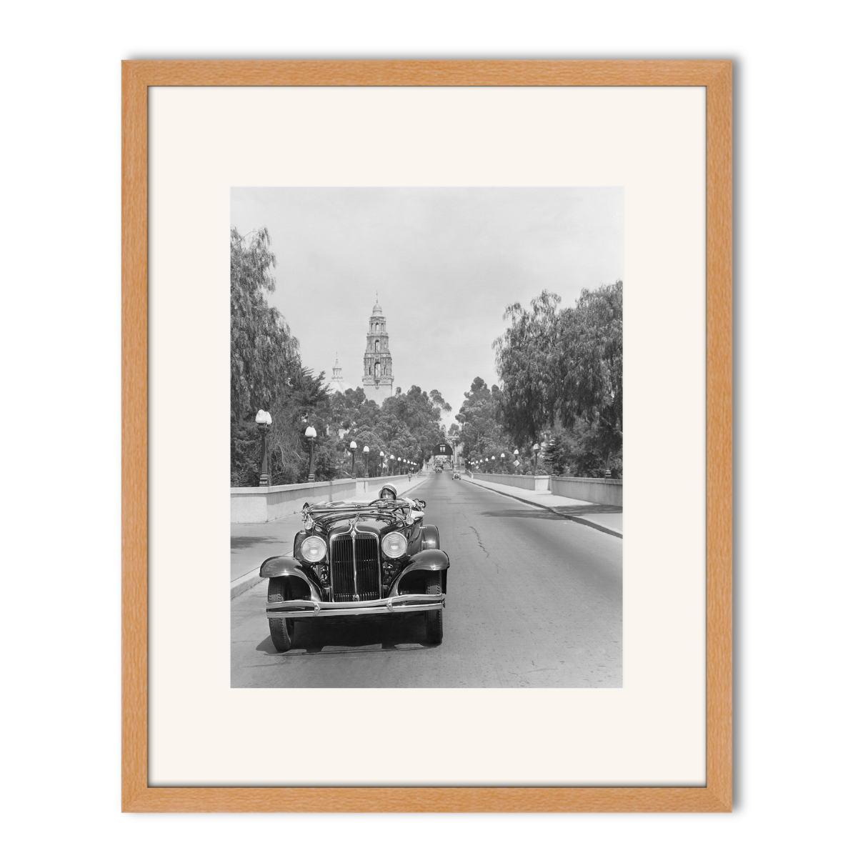 Young woman Driving on Cabrillo Bridge, 1931.