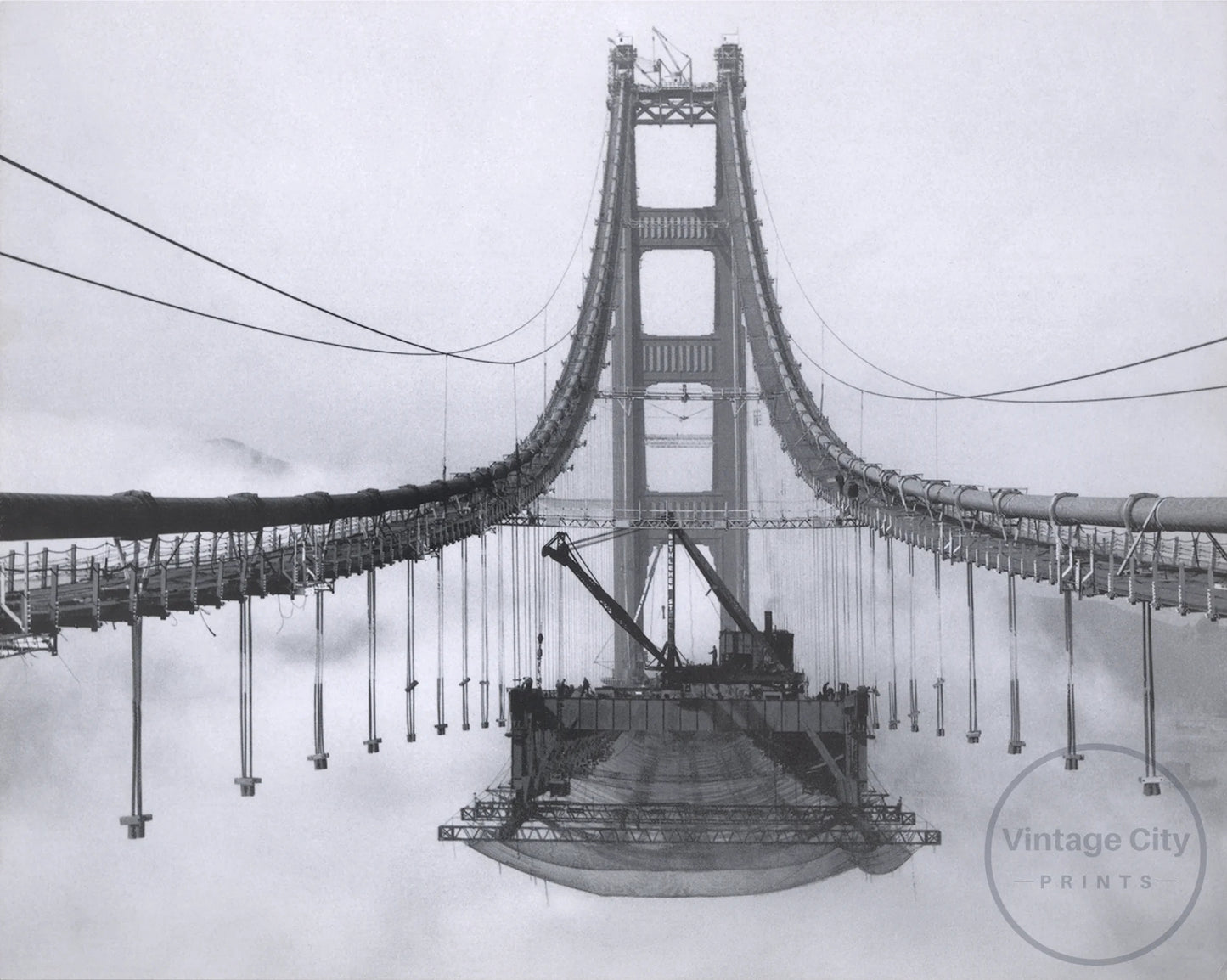 Golden Gate Bridge During Construction, 1936.