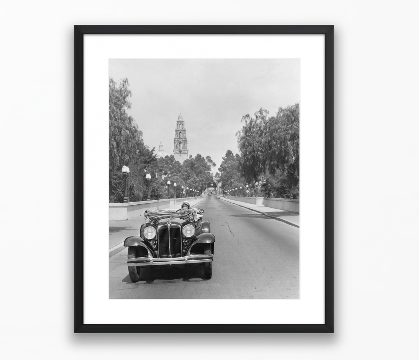 Young Woman Driving on Cabrillo Bridge, 1931