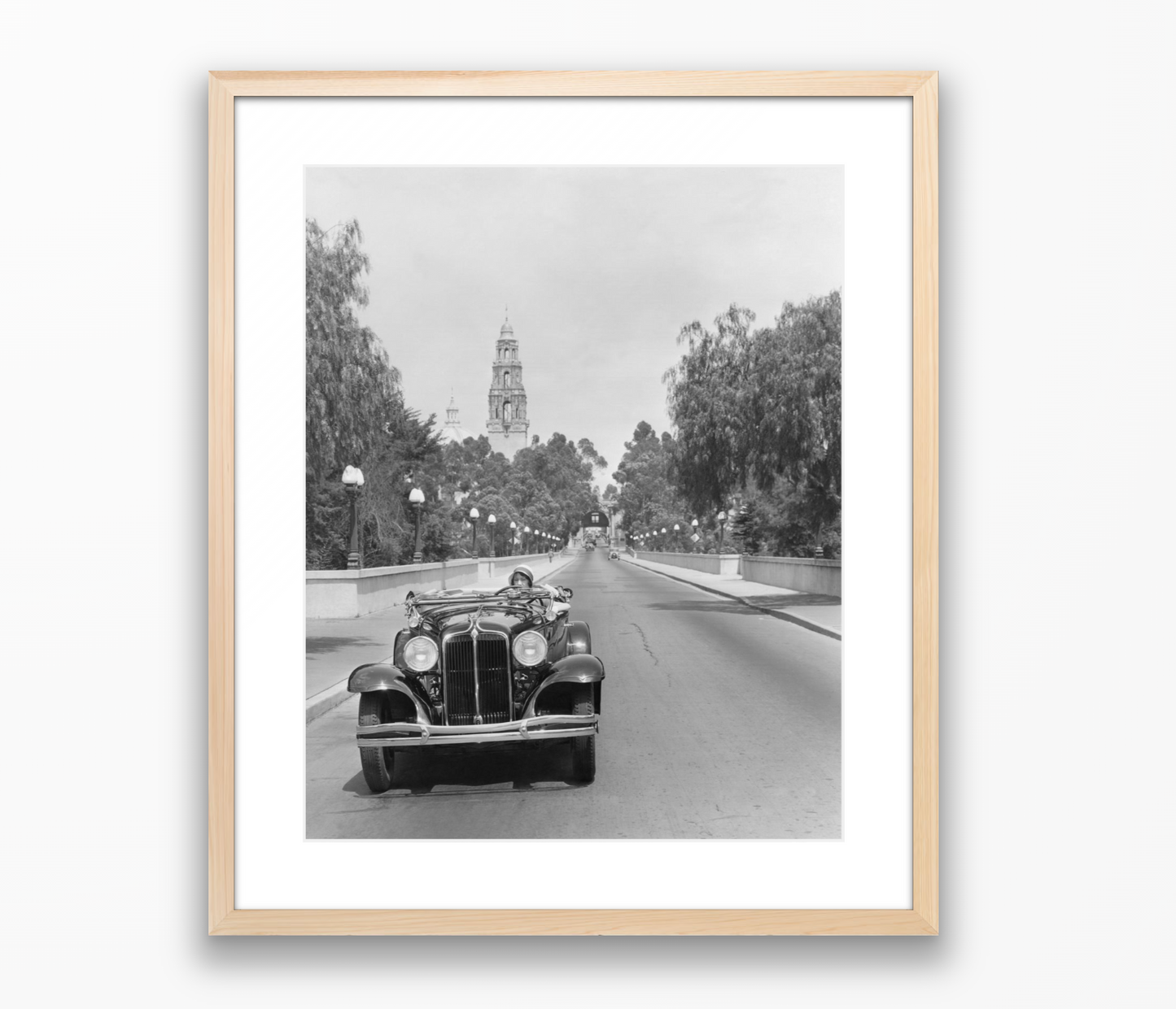 Young Woman Driving on Cabrillo Bridge, 1931