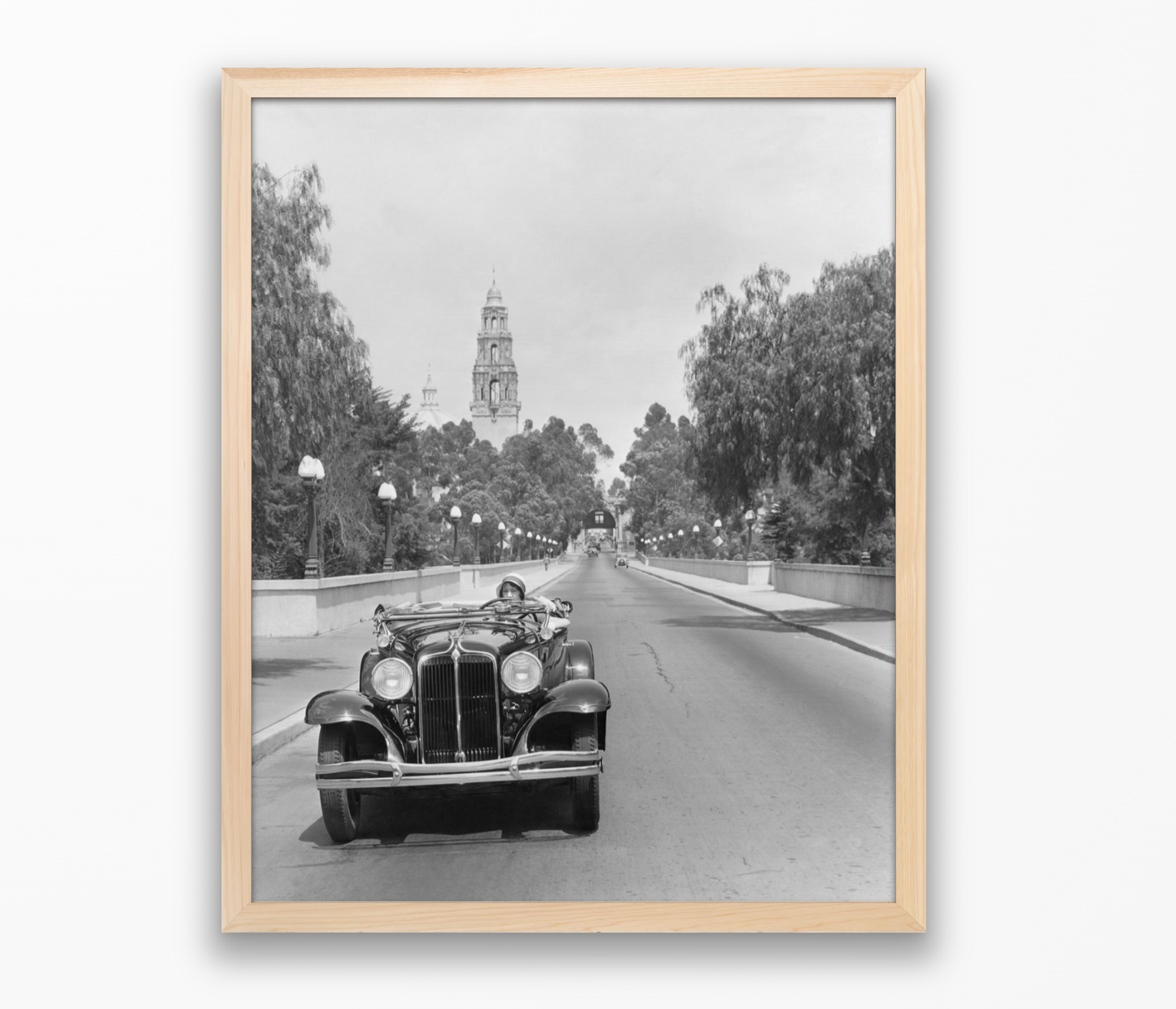 Young Woman Driving on Cabrillo Bridge, 1931