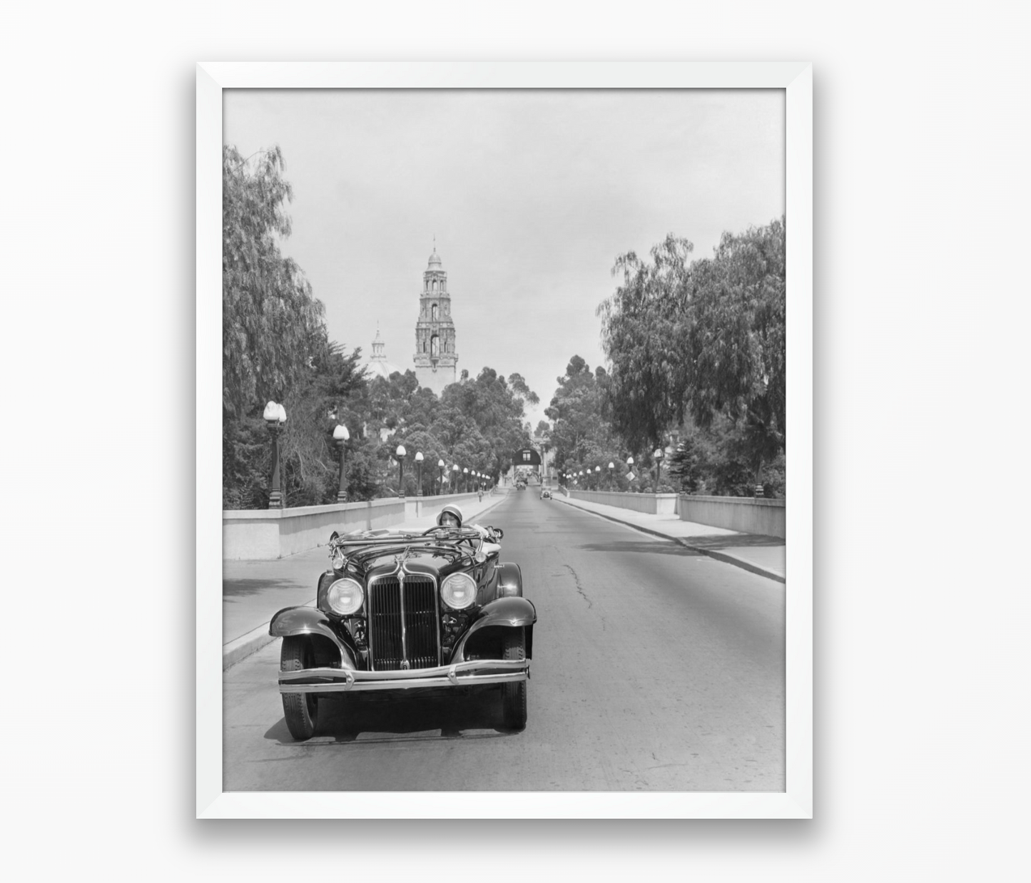 Young Woman Driving on Cabrillo Bridge, 1931