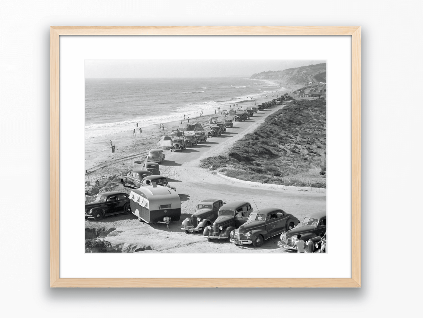 Highway 101 Traffic Near Torrey Pines State Beach, 1941