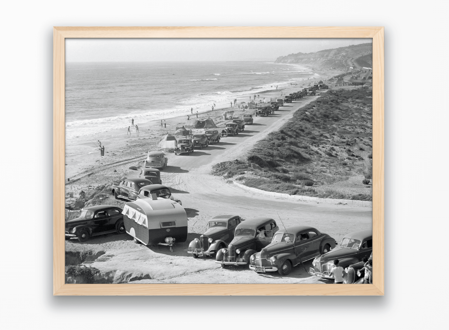 Highway 101 Traffic Near Torrey Pines State Beach, 1941