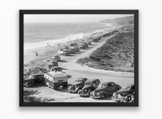 Highway 101 Traffic Near Torrey Pines State Beach, 1941
