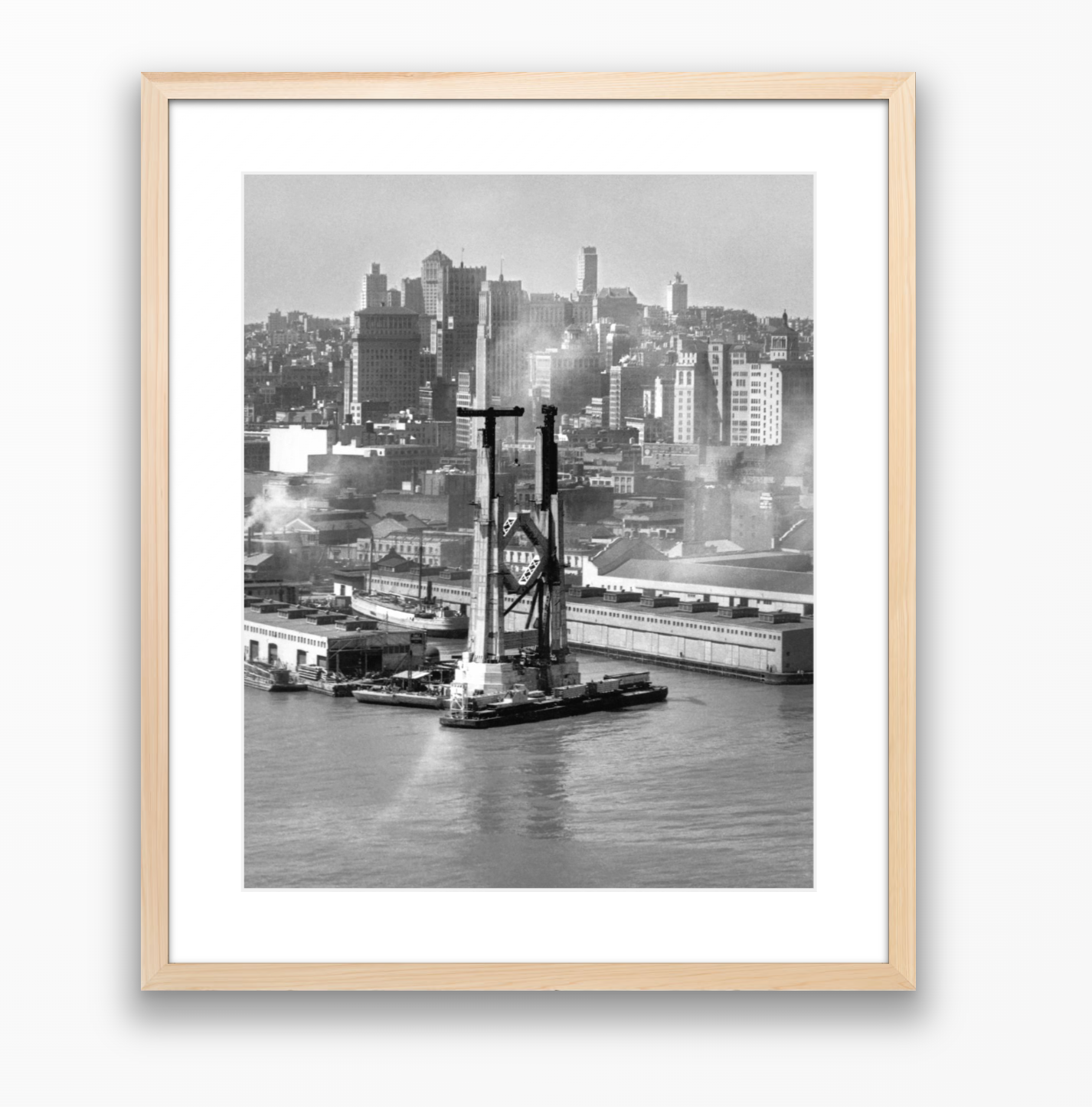 View of the Bay Bridge under construction and San Francisco skyline, 1934