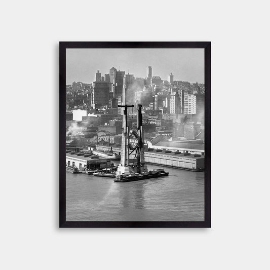 View of the Bay Bridge under construction and San Francisco skyline, 1934