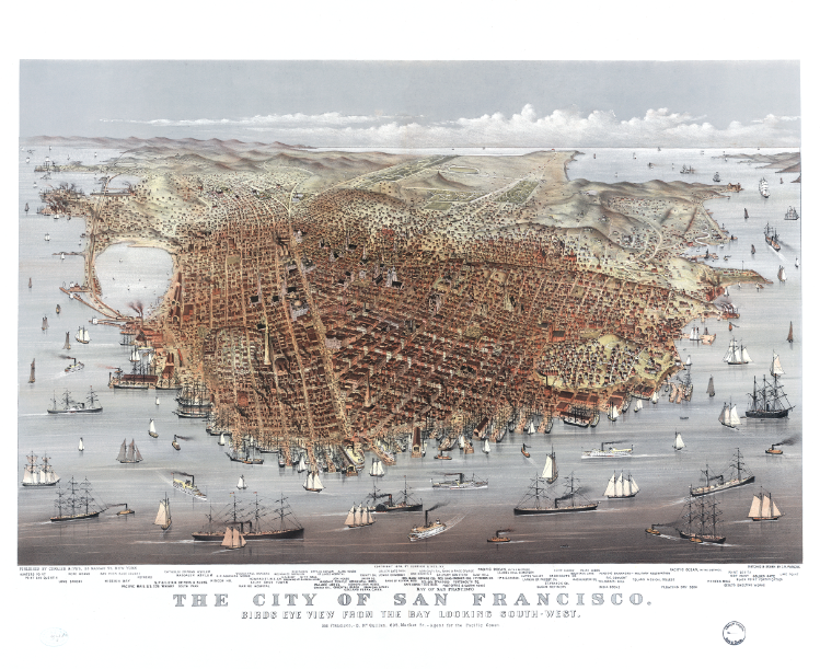 Aerial San Francisco 1878 Map, on sale 36