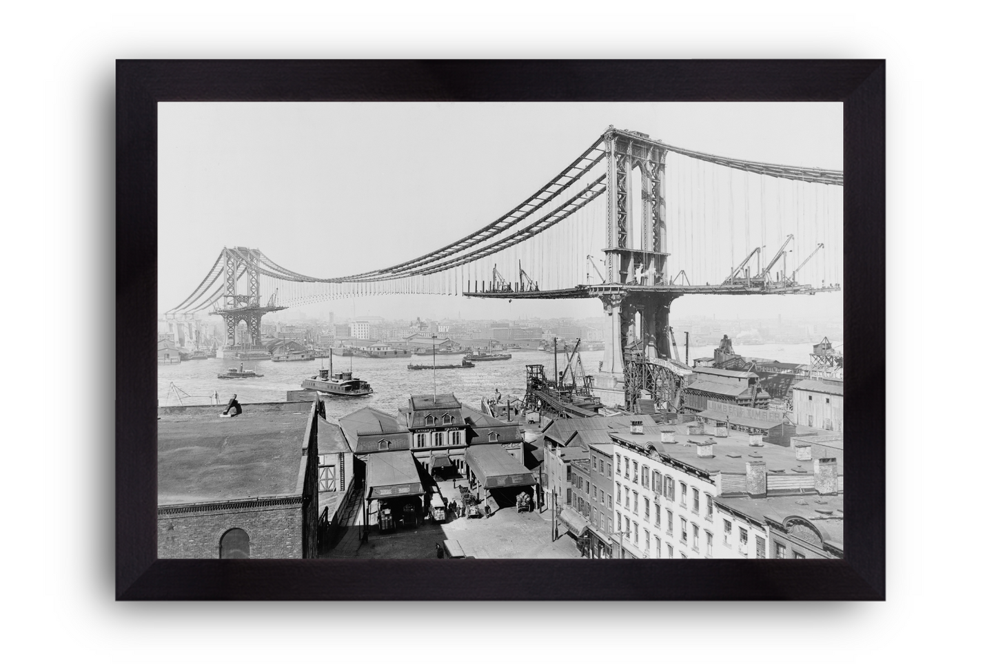 Manhattan Bridge under construction, 1909