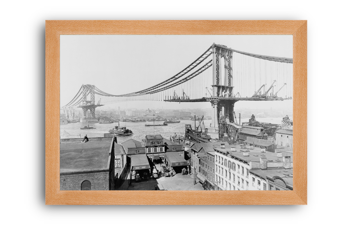 Manhattan Bridge under construction, 1909