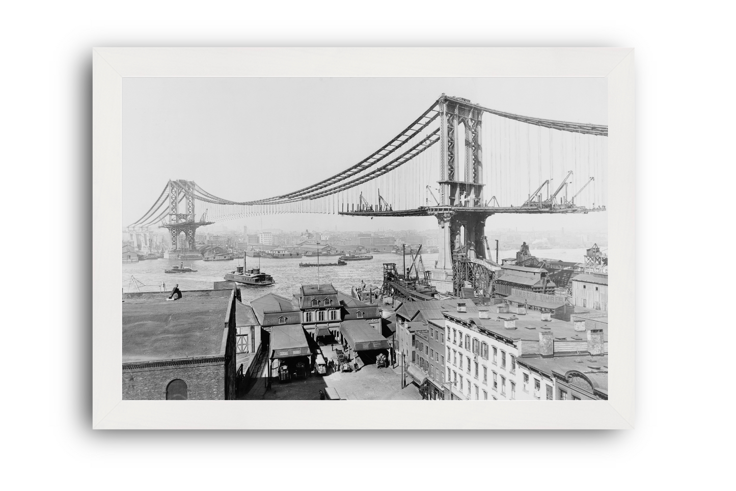 Manhattan Bridge under construction, 1909