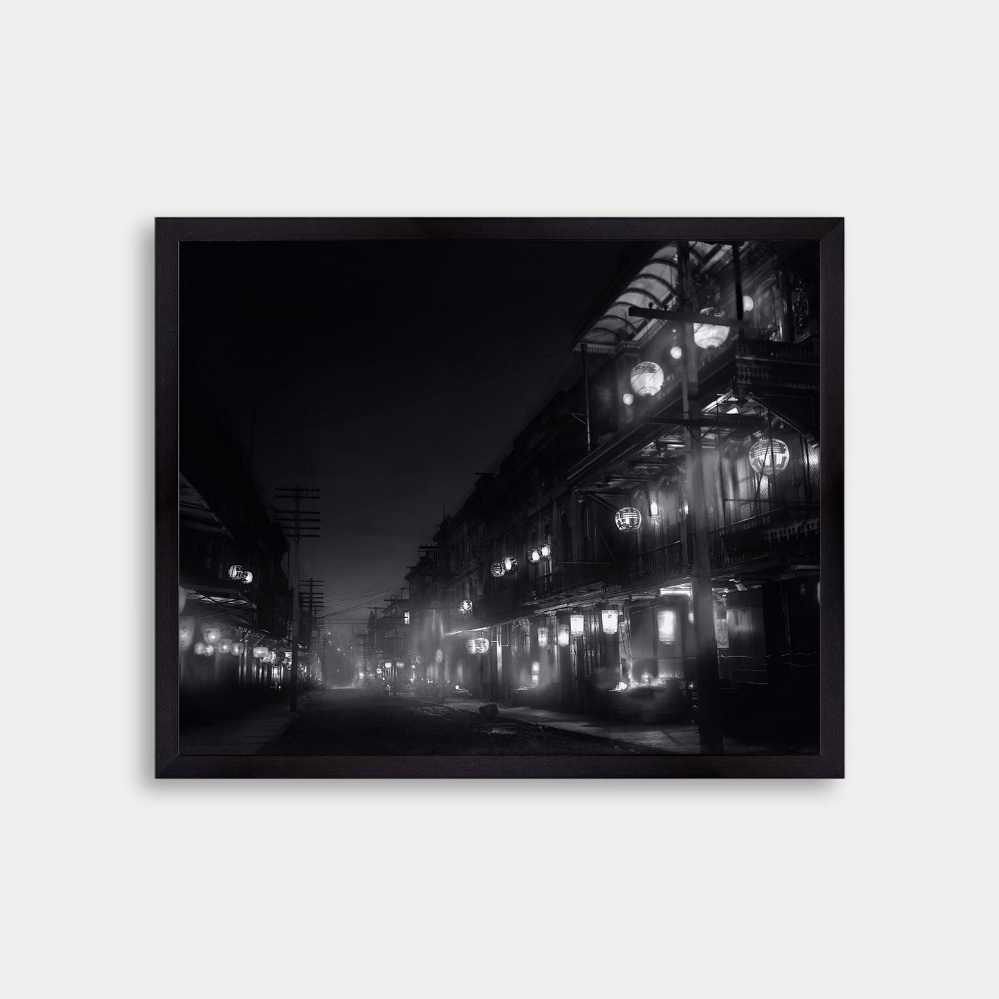 Chinatown street at night lit with lanterns, 1903