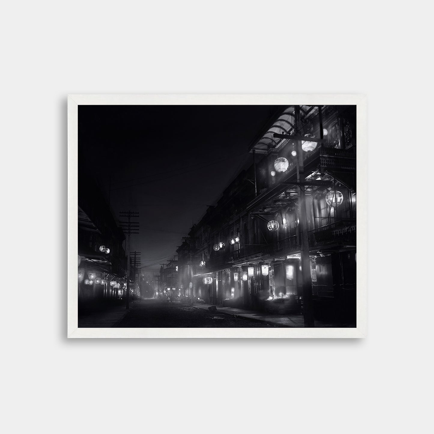 Chinatown street at night lit with lanterns, 1903