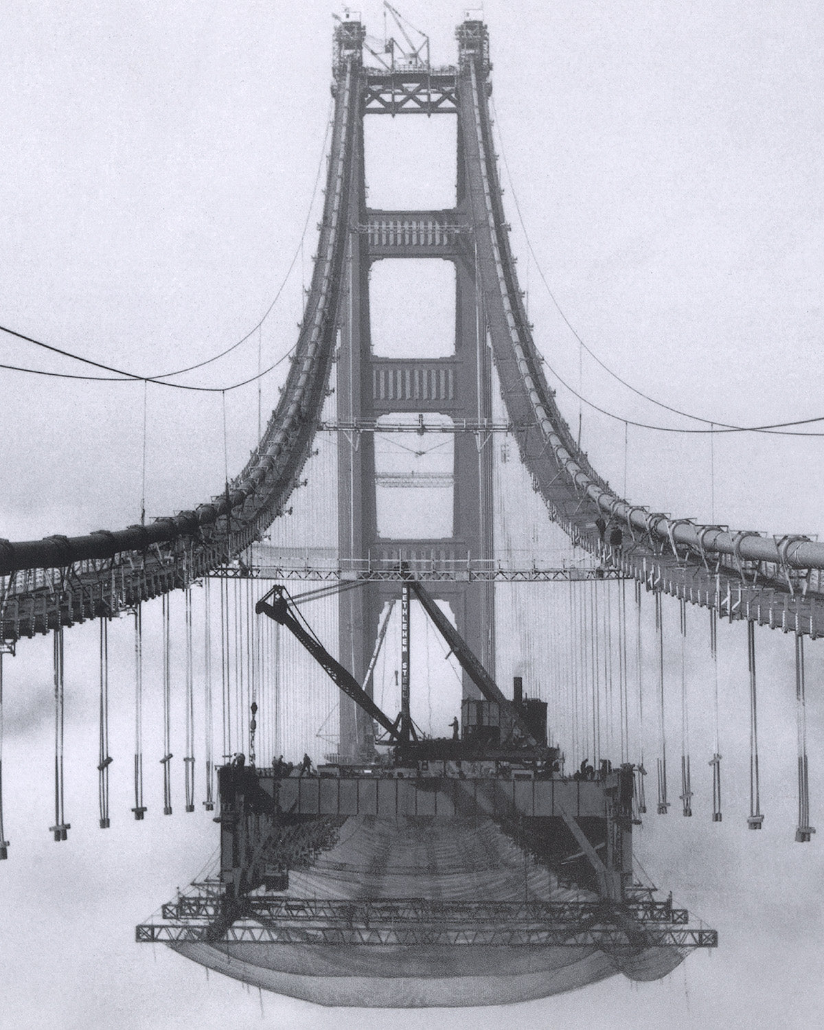 Golden Gate Bridge During Construction, 1936.