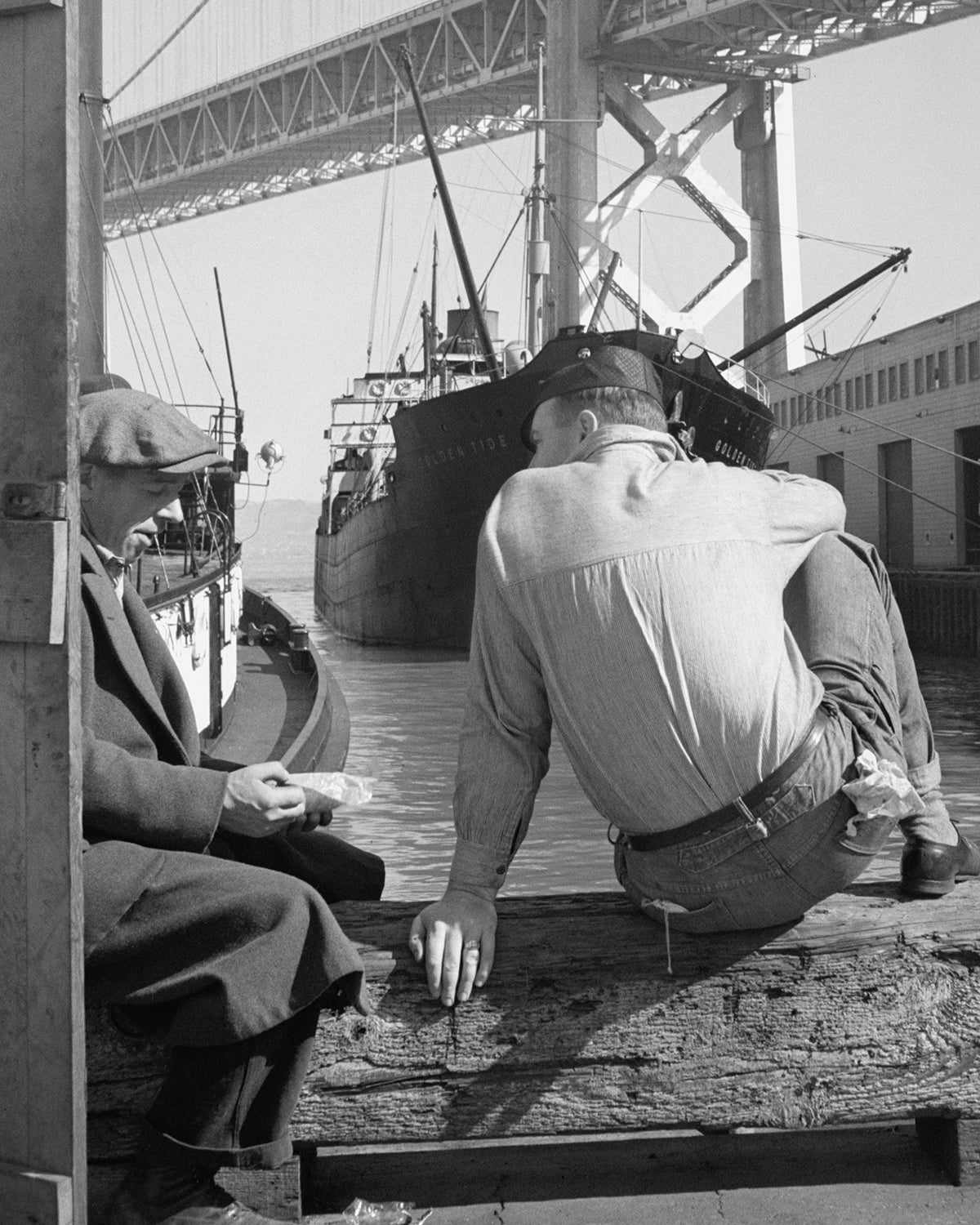 Longshoremen's Lunch Hour on the Waterfront, February 1937