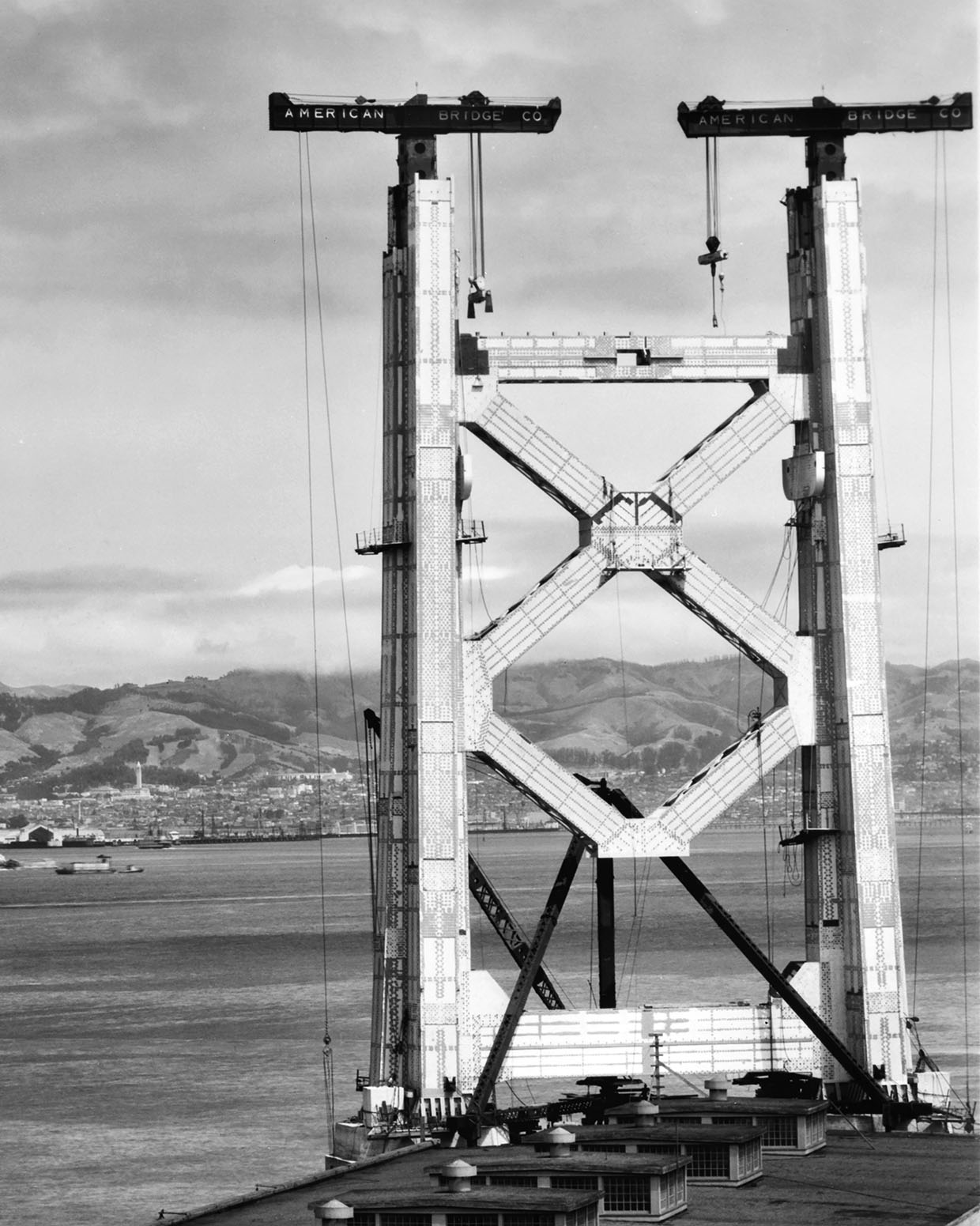 View of the Bay Bridge Under Construction, 1934