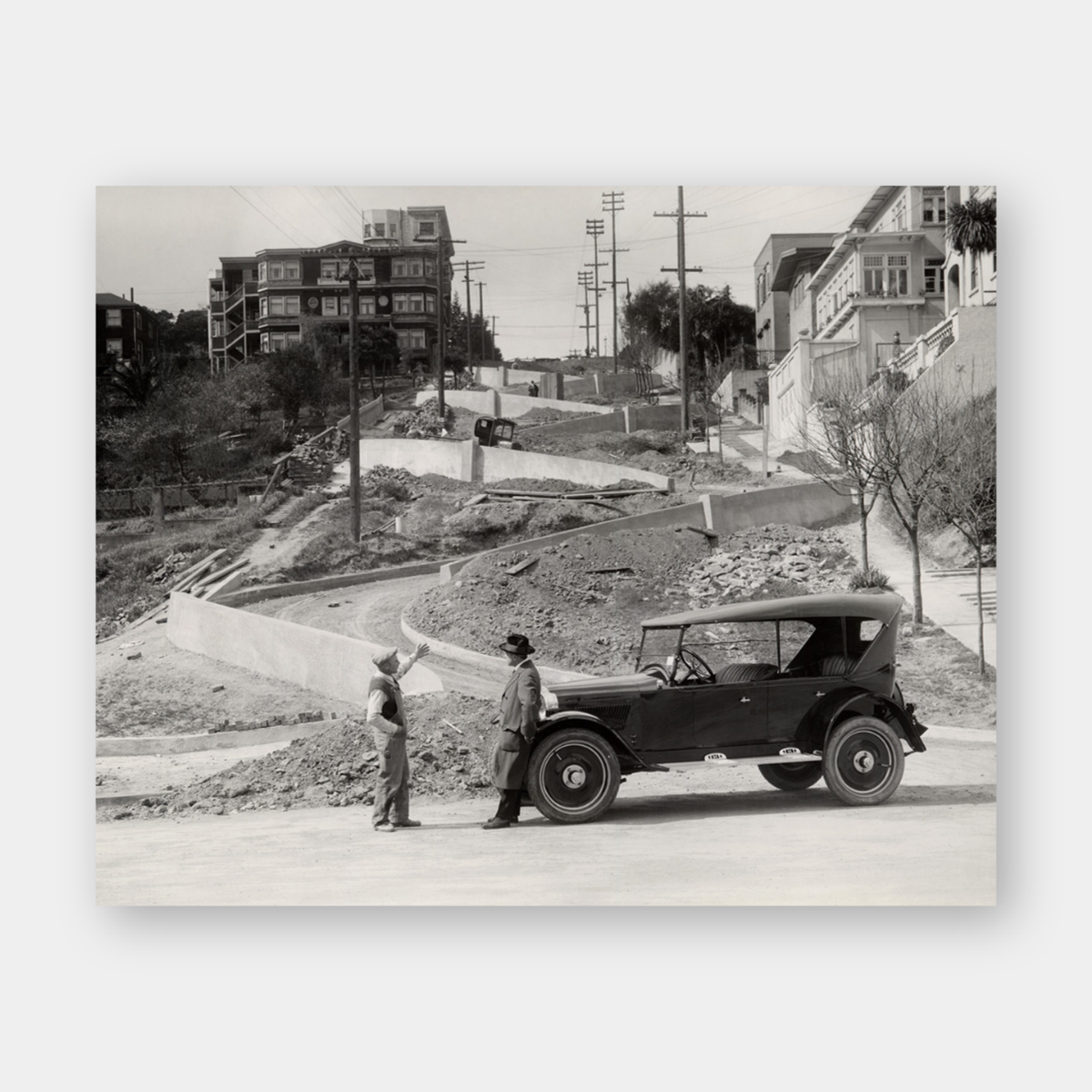 Lombard Street Under Construction, 1922