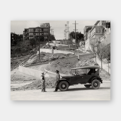 Lombard Street Under Construction, 1922