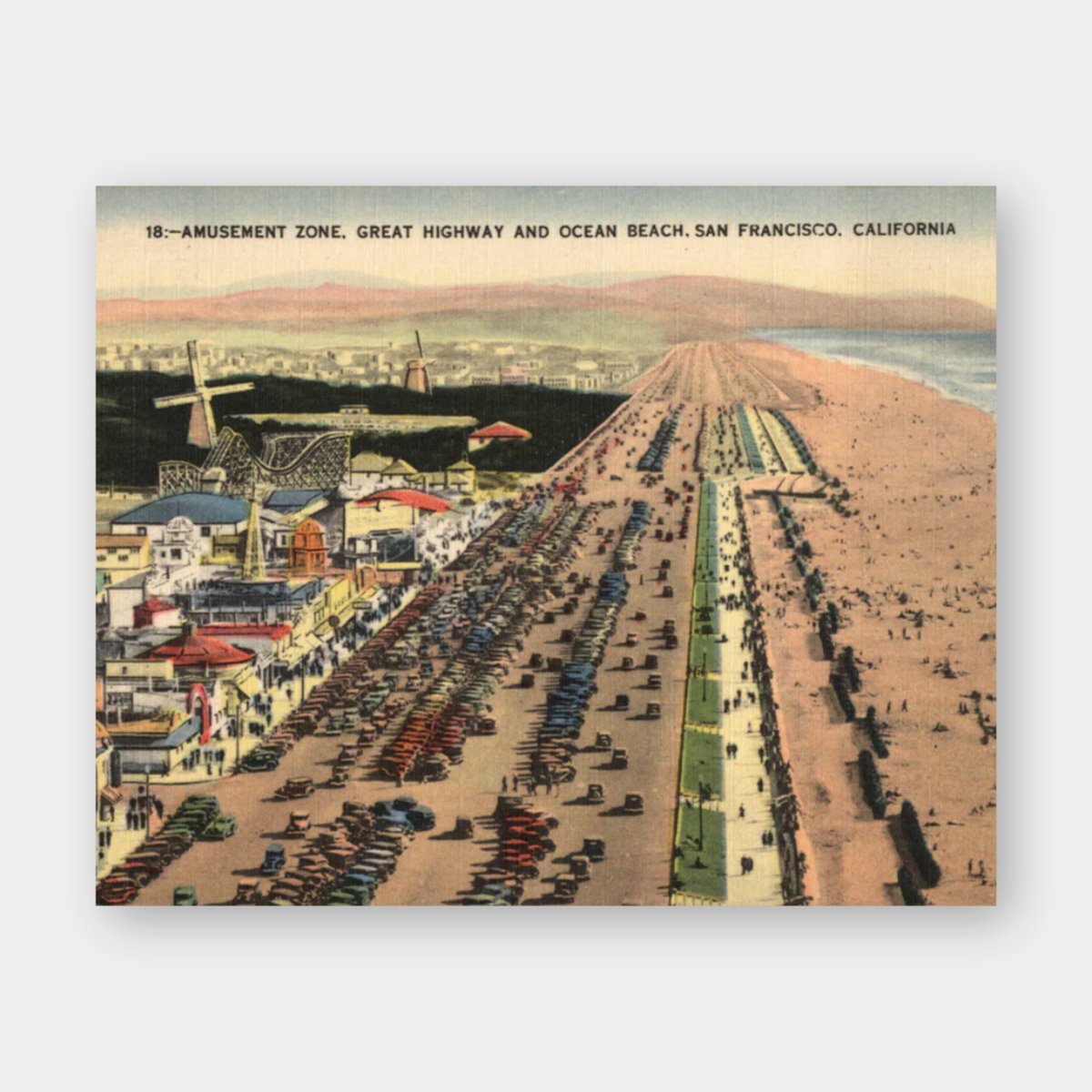 Ocean Beach, Great Highway, and Playland at the Beach, circa 1930s.
