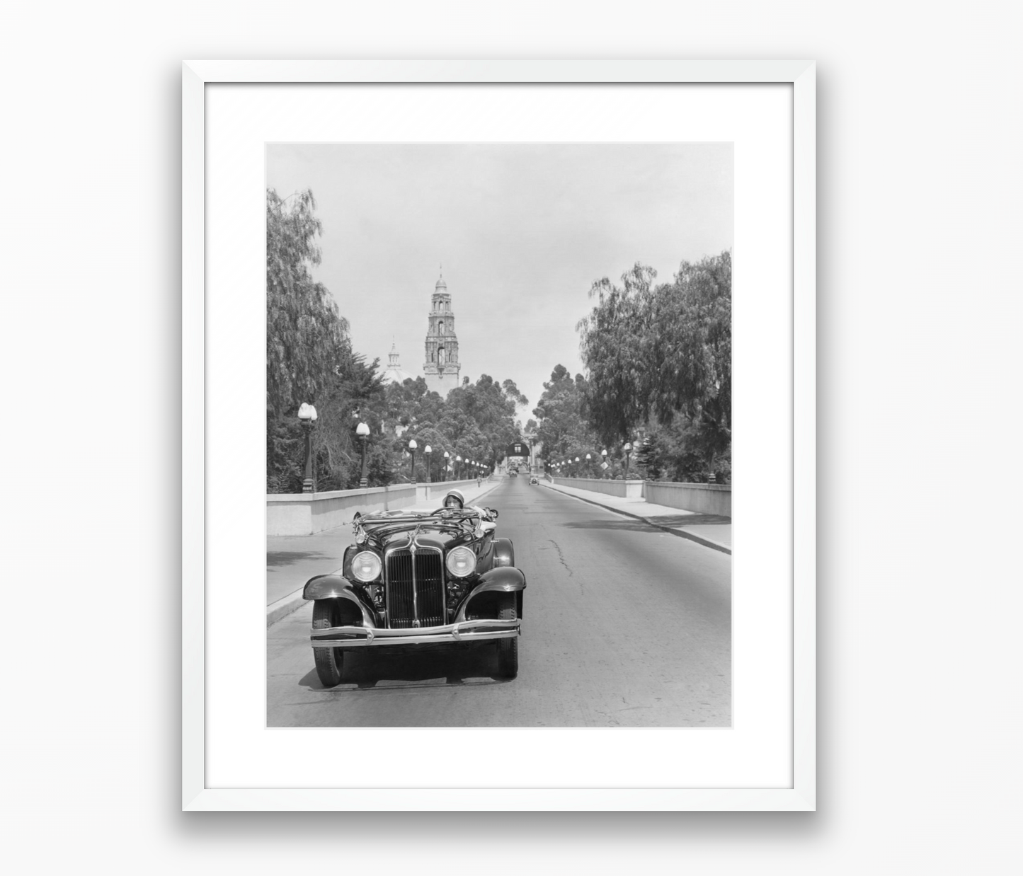 Young Woman Driving on Cabrillo Bridge, 1931