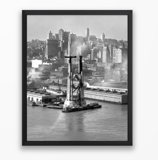 View of the Bay Bridge under construction and San Francisco skyline, 1934
