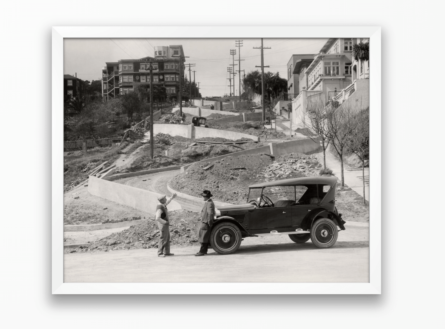 Lombard Street Under Construction, 1922