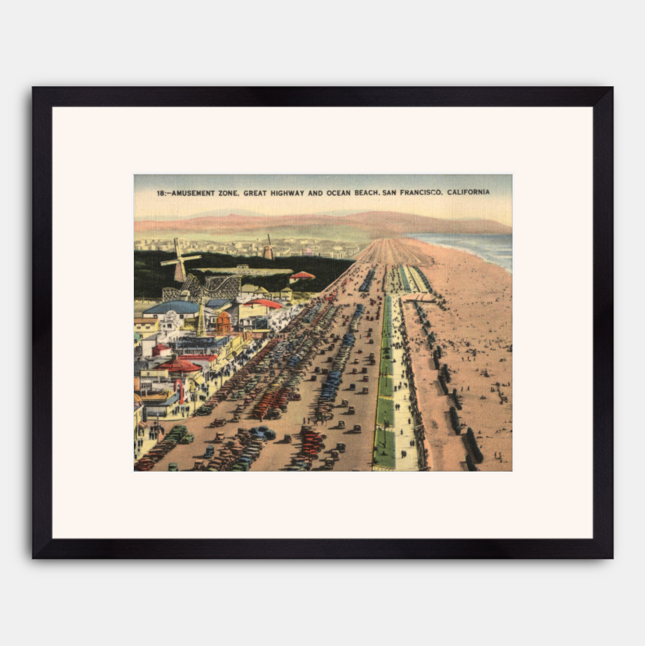 Ocean Beach, Great Highway, and Playland at the Beach, circa 1930s.