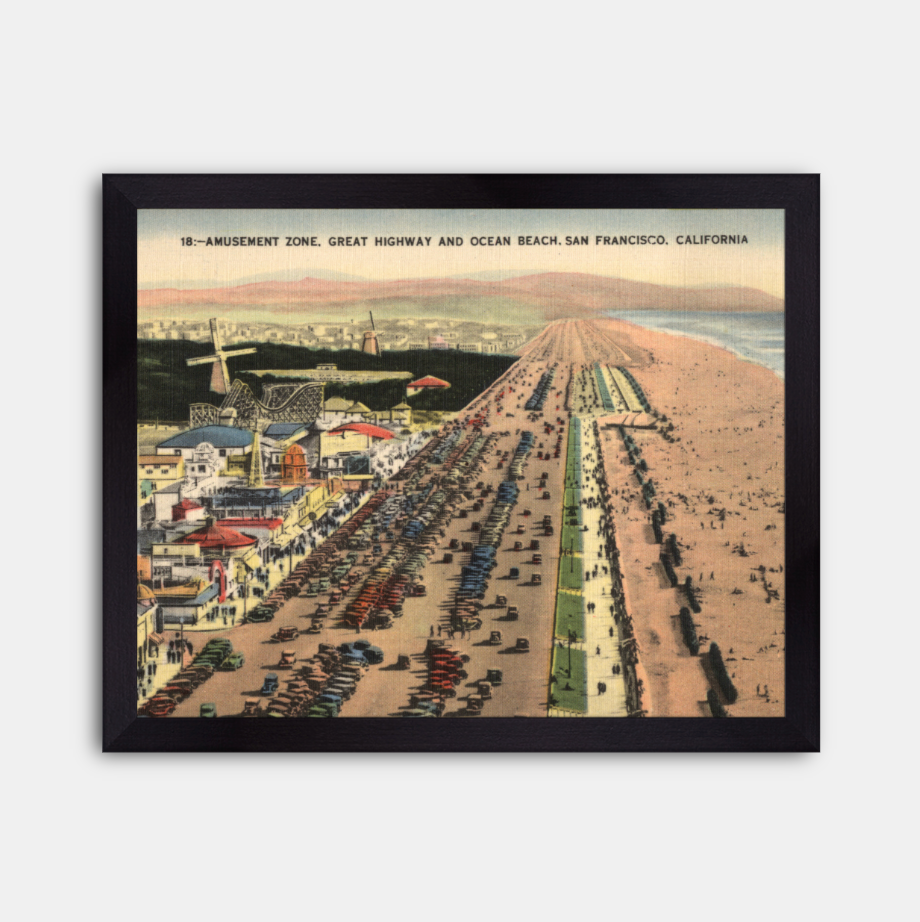 Ocean Beach, Great Highway, and Playland at the Beach, circa 1930s.