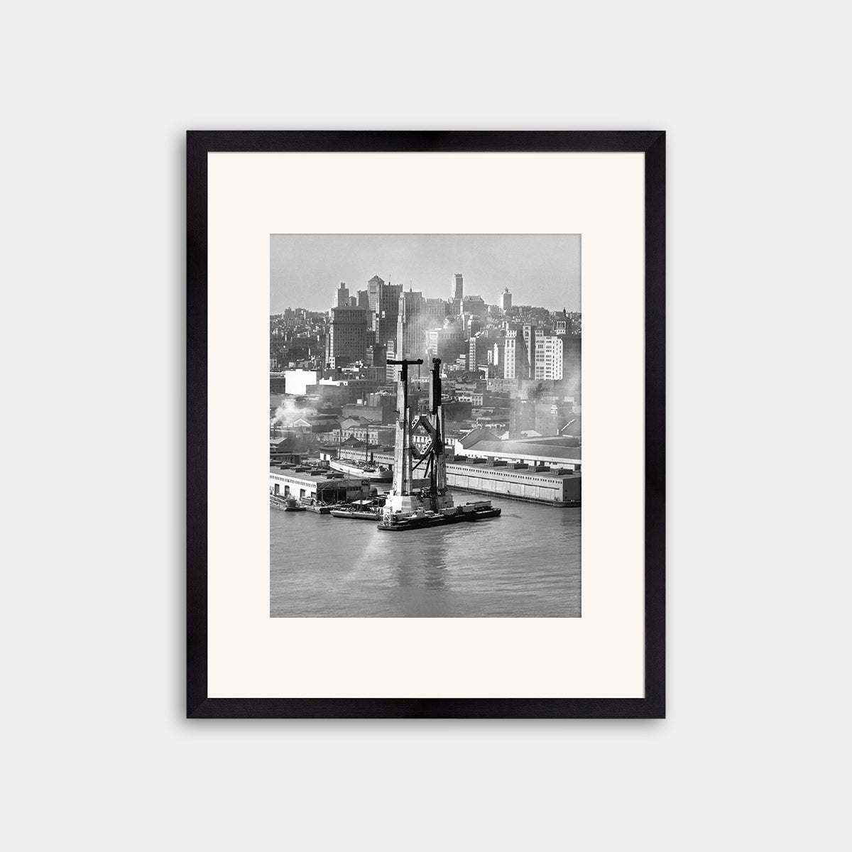 View of the Bay Bridge under construction and San Francisco skyline, 1934