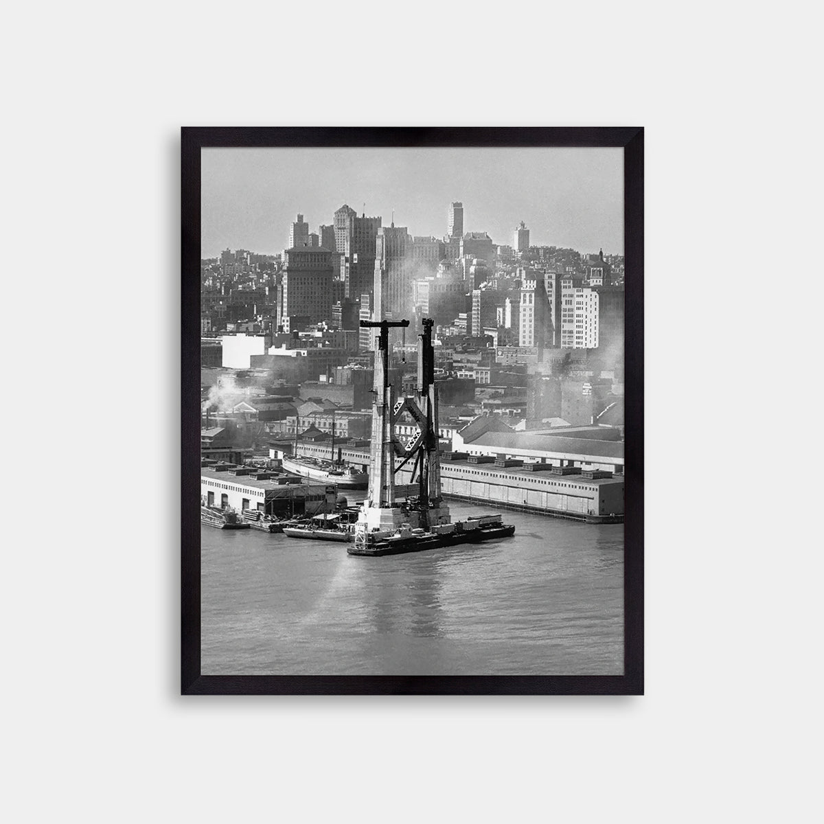 View of the Bay Bridge under construction and San Francisco skyline, 1934