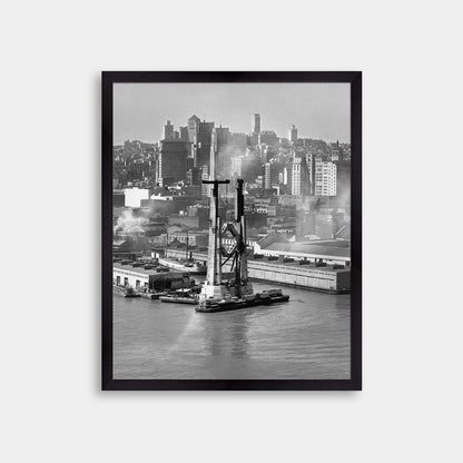 View of the Bay Bridge under construction and San Francisco skyline, 1934