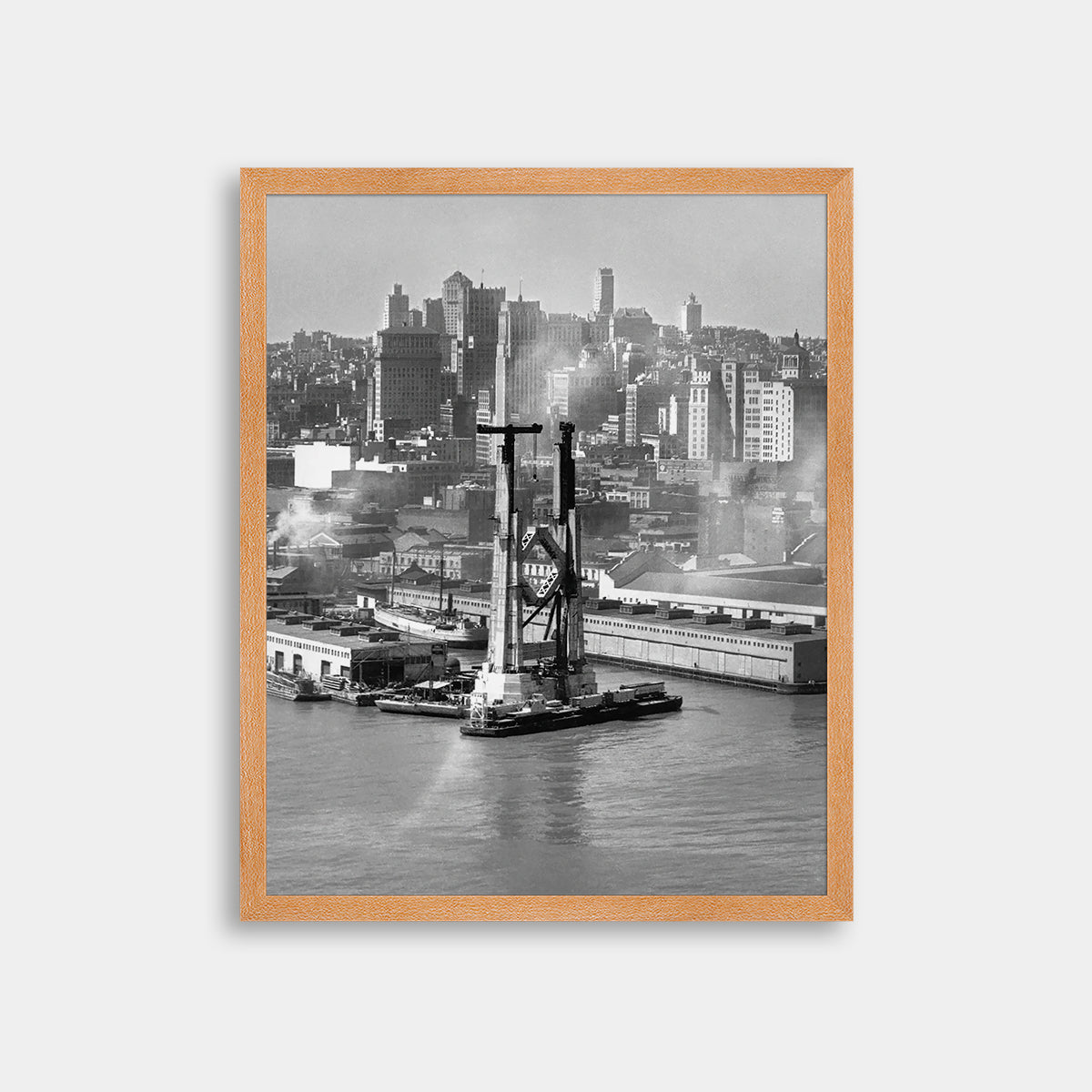 View of the Bay Bridge under construction and San Francisco skyline, 1934