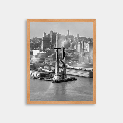View of the Bay Bridge under construction and San Francisco skyline, 1934