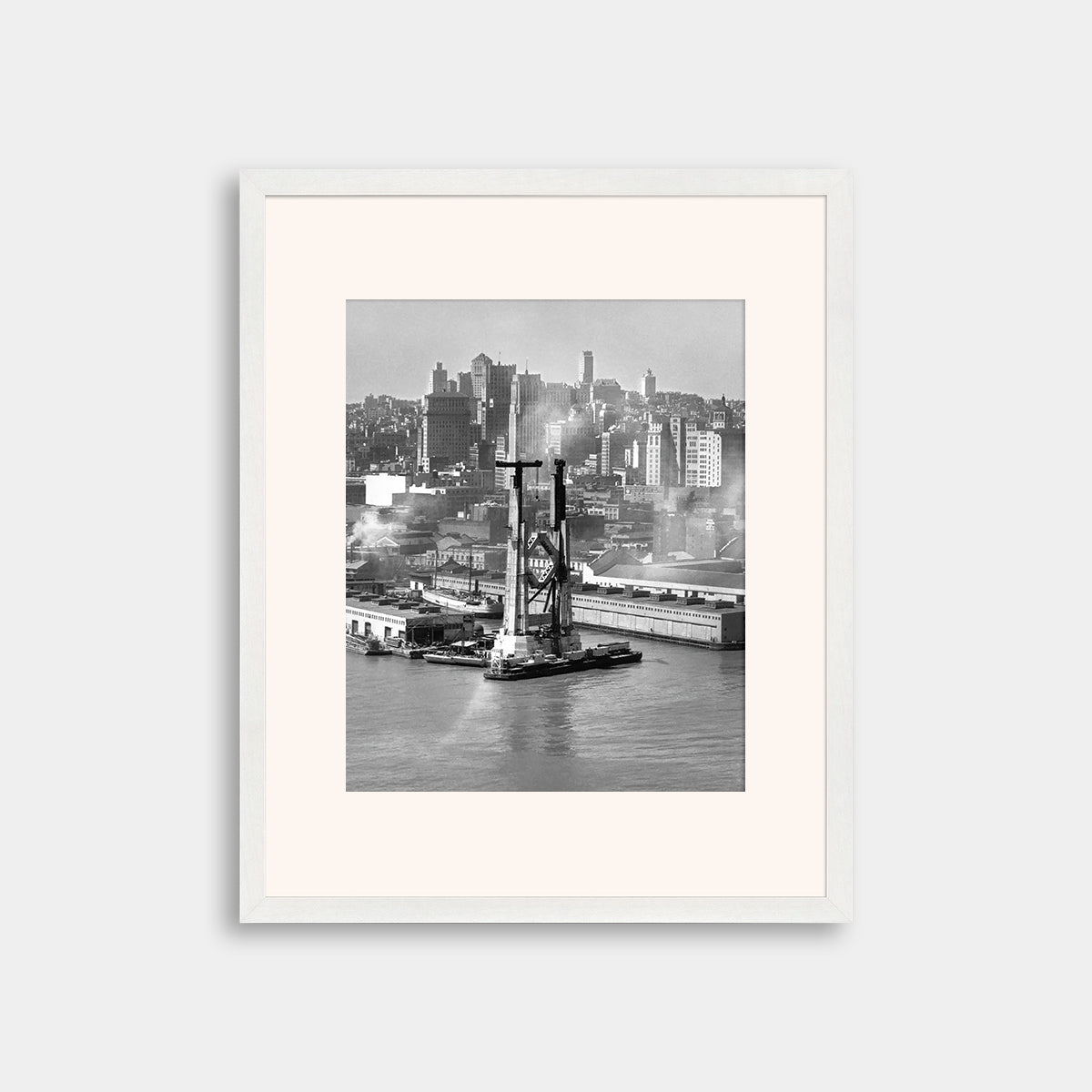 View of the Bay Bridge under construction and San Francisco skyline, 1934