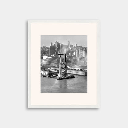 View of the Bay Bridge under construction and San Francisco skyline, 1934