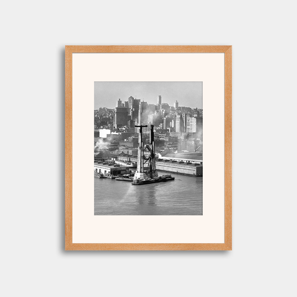 View of the Bay Bridge under construction and San Francisco skyline, 1934