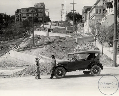 Lombard Street Under Construction, 1922