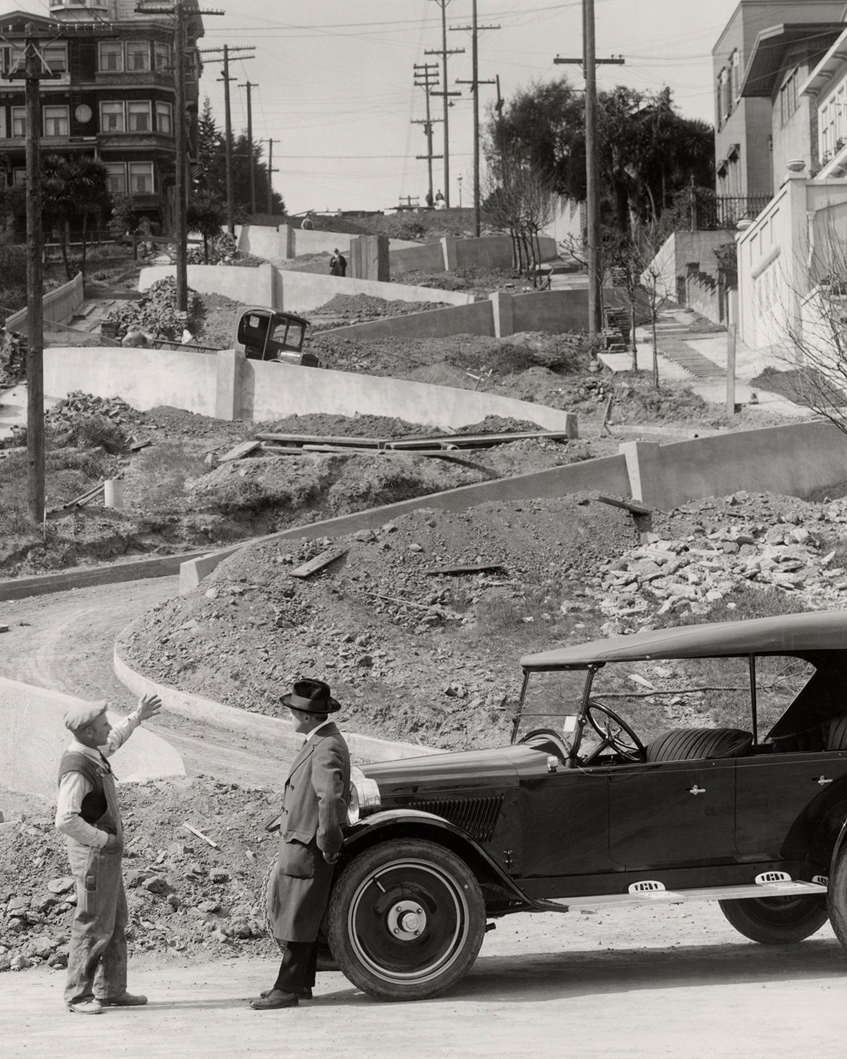 Lombard Street Under Construction, 1922