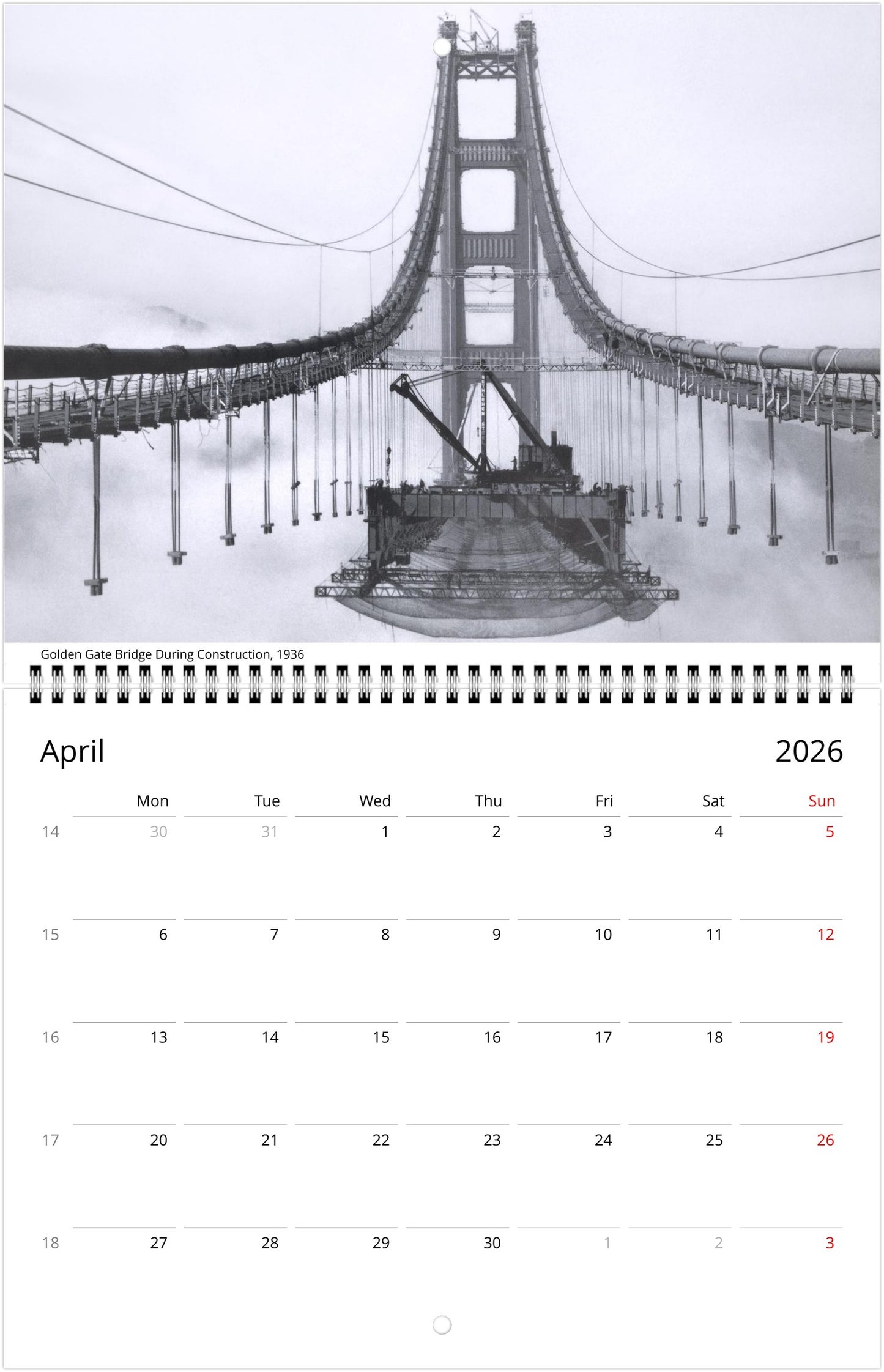 History of San Francisco — 2026 Wall Calendar