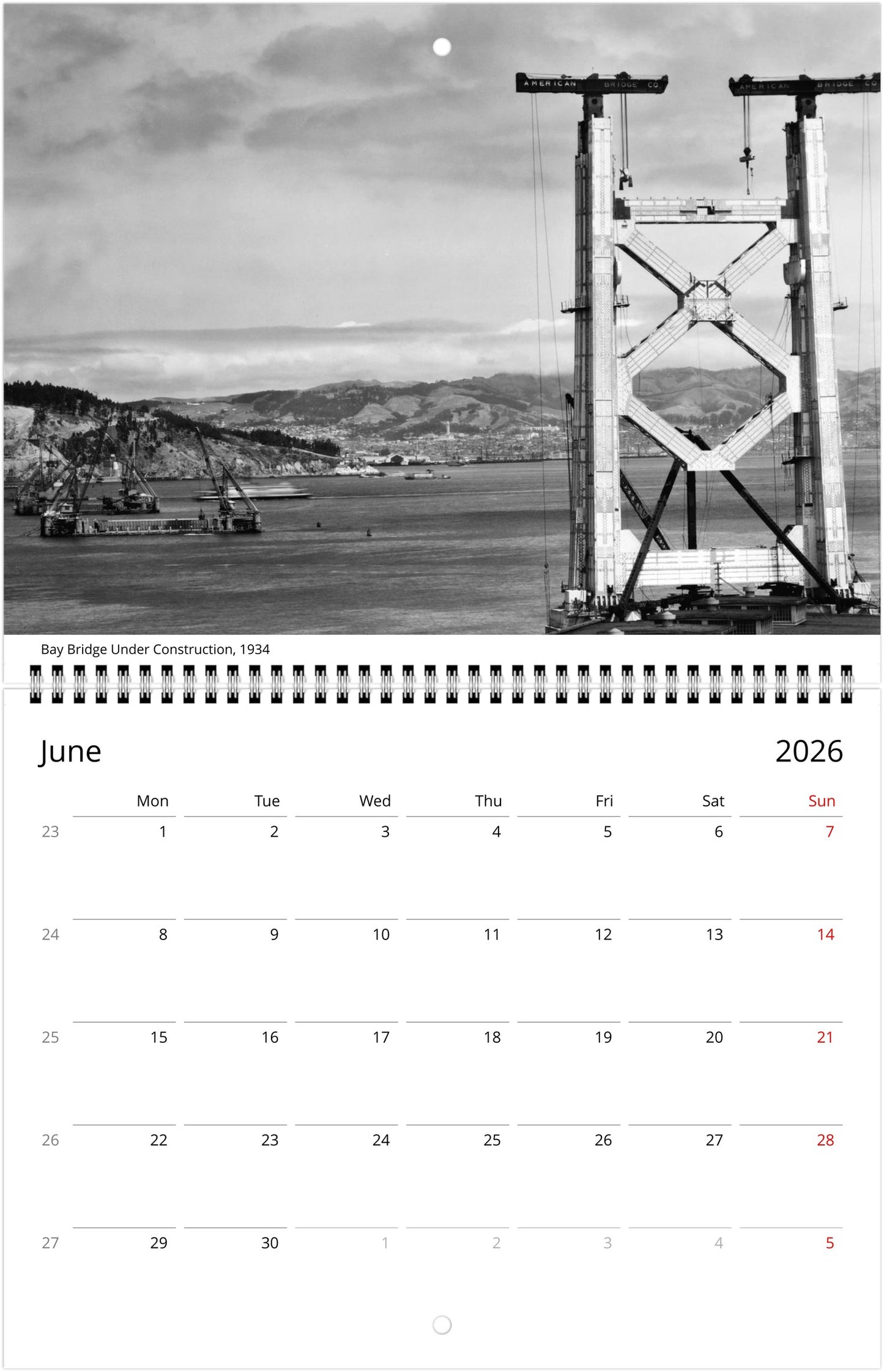 History of San Francisco — 2026 Wall Calendar