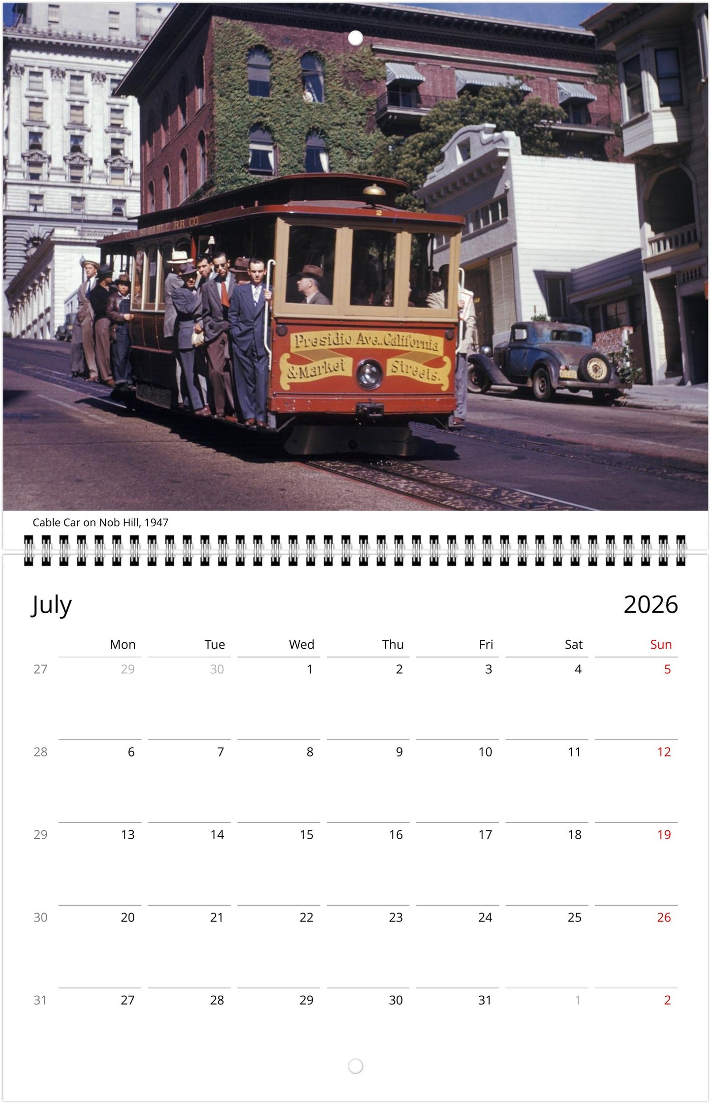 History of San Francisco — 2026 Wall Calendar