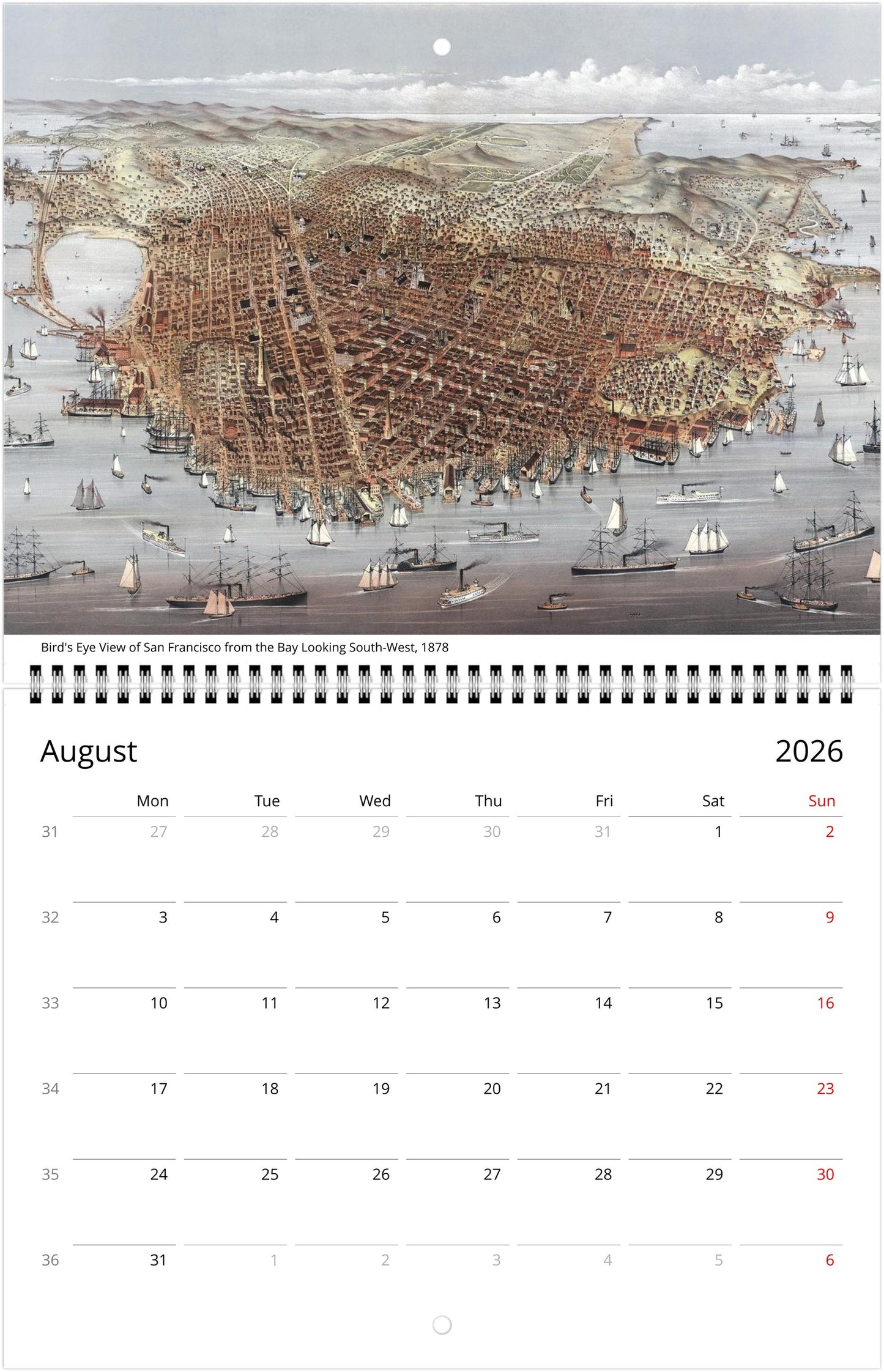History of San Francisco — 2026 Wall Calendar