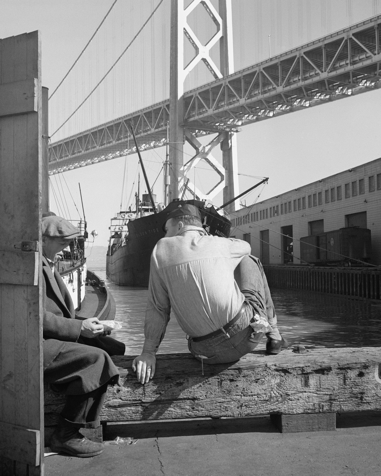 Longshoremen's Lunch Hour on the Waterfront, February 1937.