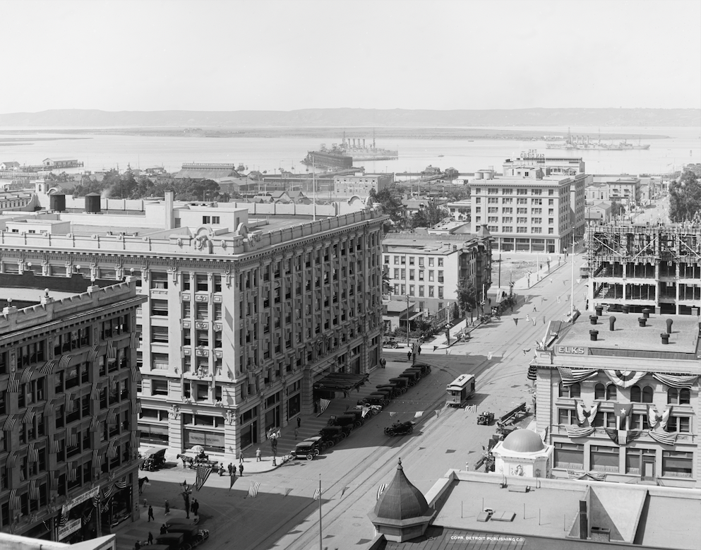 San Diego and Bay from U.S. Grant Hotel, 1910s