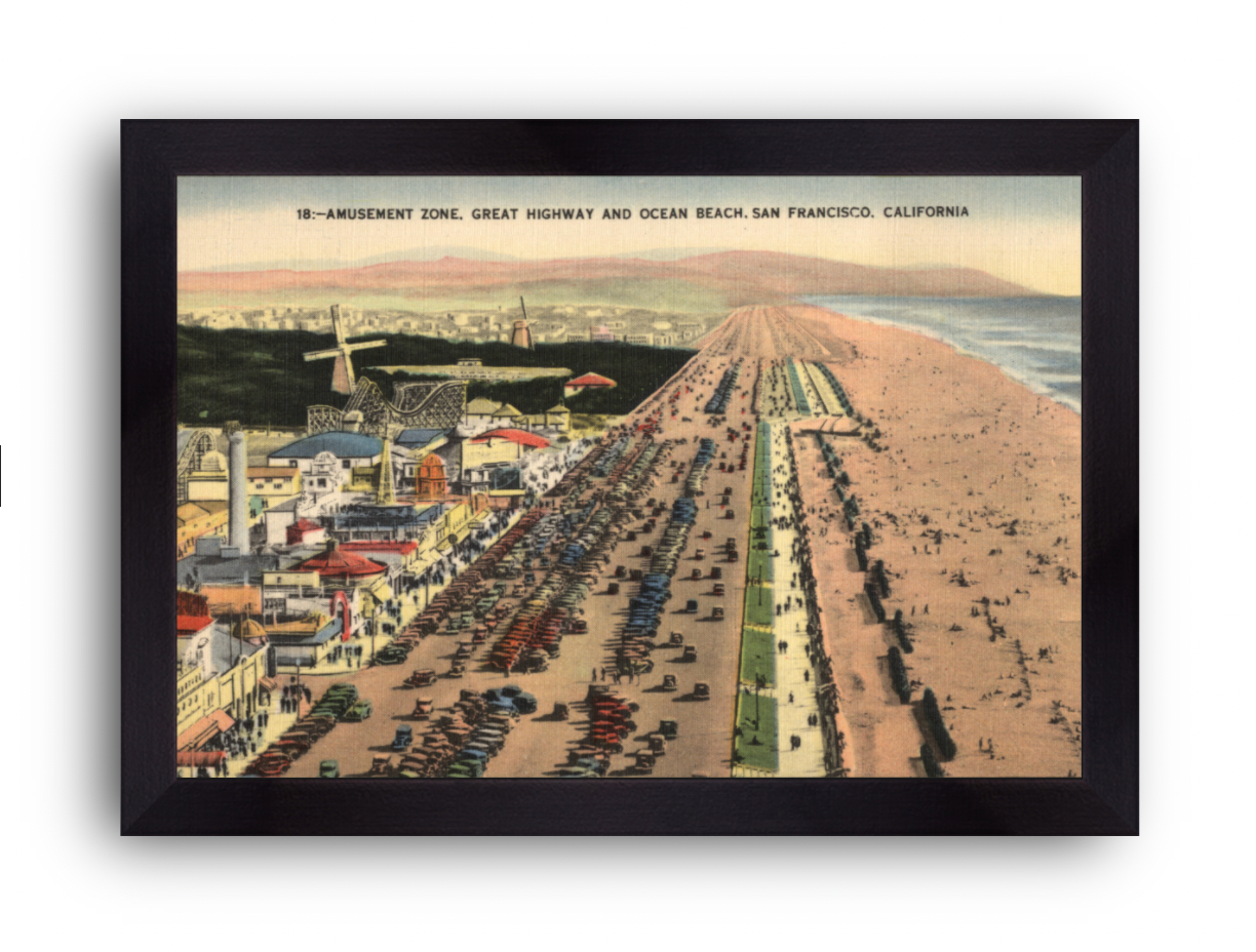 Ocean Beach, Great Highway, and Playland at the Beach, circa