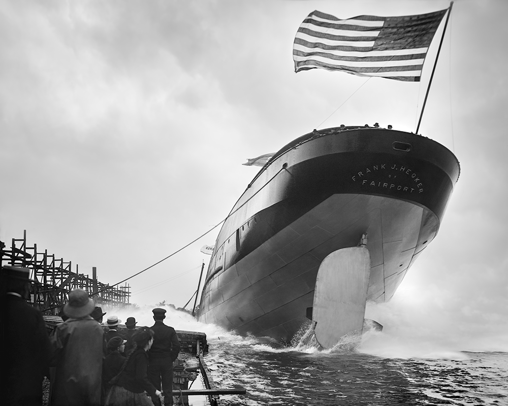 Launch of the Frank J. Hecker, Great Lakes, Michigan, 1905