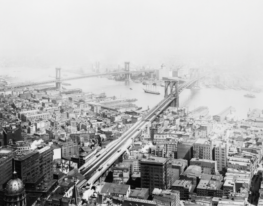 Brooklyn and Manhattan Bridges, 1916