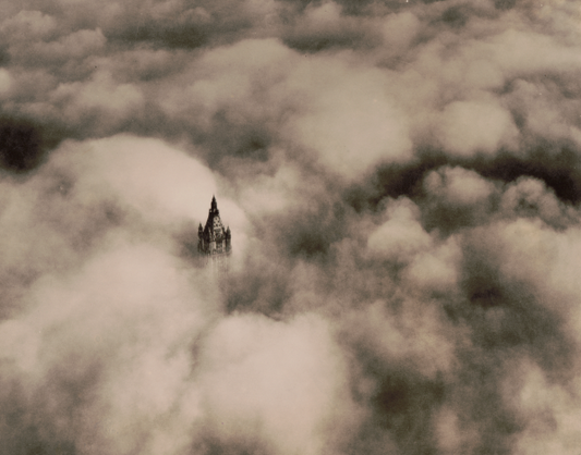 Woolworth Tower in the Clouds, New York City, 1928
