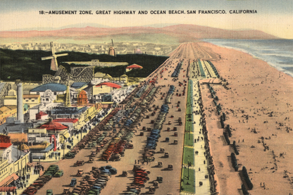 Ocean Beach, Great Highway, and Playland at the Beach, circa 1930s.