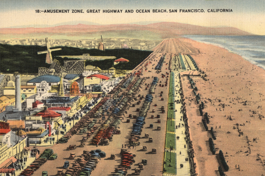Ocean Beach, Great Highway, and Playland at the Beach, circa 1930s.